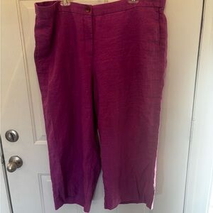 J. Jill Rich fuchsia Linen Pants size 3X never worn